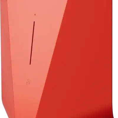 Kleinrode rookmelder in rood, stijlvol en betrouwbaar voor veiligheid thuis en op kantoor.